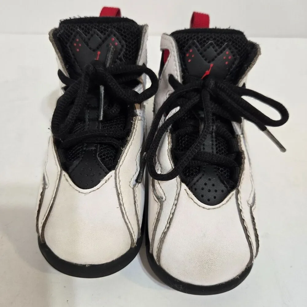 Nike Air Jordan True Flight Toddler Sz 8C/25 White black Athletic Shoes Sneakers